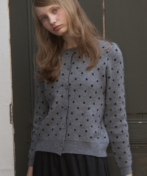 Birthday room（バースデイルーム）の「ドットニットカーディガン/dot knit cardigan（カーディガン/ボレロ・レディース・グレー/ブラック・FREE）」の19枚目の写真