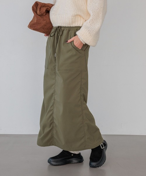 BAYFLOW（ベイフロー）の「[ストレッチ入り]裏起毛ベイカースカート（スカート・レディース・カーキ/ブラック/ボルドー・SMALL/MEDIUM）」の1枚目の写真