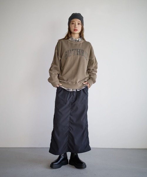 BAYFLOW（ベイフロー）の「[ストレッチ入り]裏起毛ベイカースカート（スカート・レディース・カーキ/ブラック/ボルドー・SMALL/MEDIUM）」の5枚目の写真