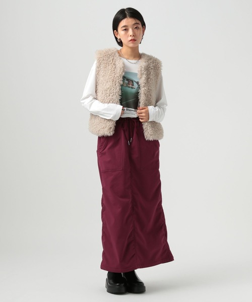 BAYFLOW（ベイフロー）の「[ストレッチ入り]裏起毛ベイカースカート（スカート・レディース・カーキ/ブラック/ボルドー・SMALL/MEDIUM）」の8枚目の写真