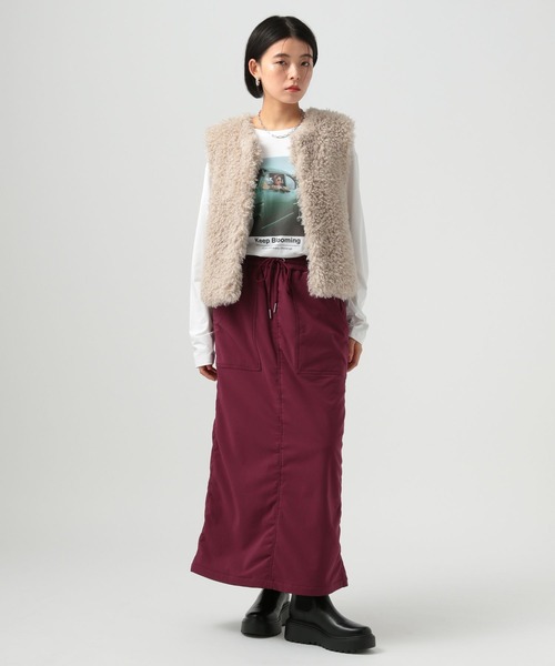 BAYFLOW（ベイフロー）の「[ストレッチ入り]裏起毛ベイカースカート（スカート・レディース・カーキ/ブラック/ボルドー・SMALL/MEDIUM）」の9枚目の写真