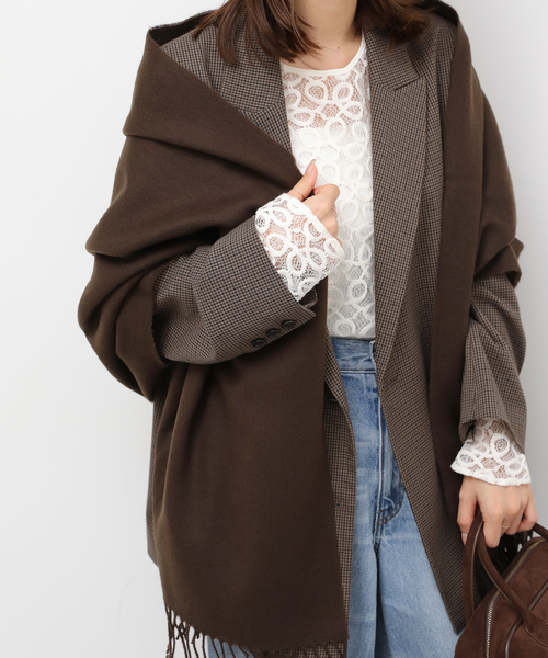 JOURNAL STANDARD relume（ジャーナルスタンダード　レリューム）の「アクリル無地ストール（マフラー・レディース・ベージュ/ブラック/ブラウン・FREE）」の6枚目の写真