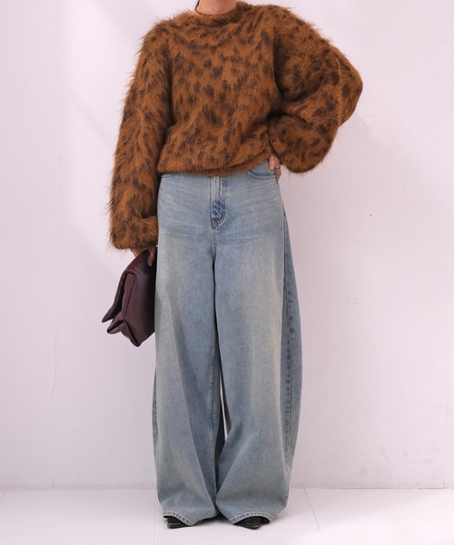 AKTE(アクテ)の「オーバードルマンニットプルオーバー(ニット/セーター・レディース・カーキ系/レオパード・FREE)」の19枚目の写真