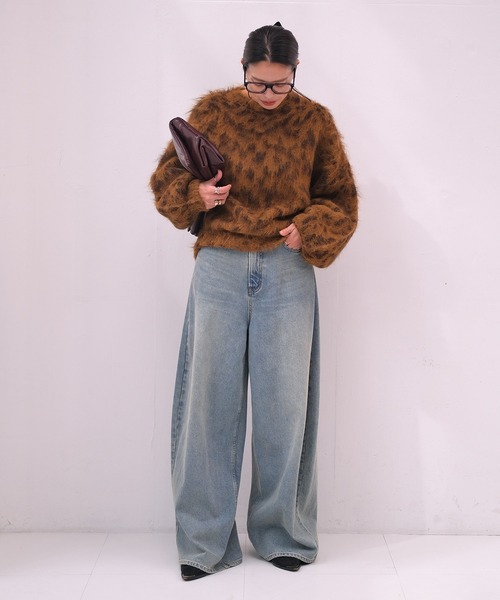 AKTE(アクテ)の「オーバードルマンニットプルオーバー(ニット/セーター・レディース・カーキ系/レオパード・FREE)」の20枚目の写真