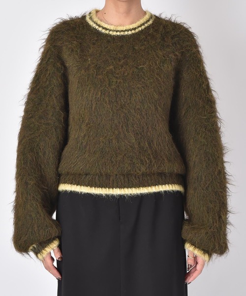 AKTE(アクテ)の「オーバードルマンニットプルオーバー(ニット/セーター・レディース・カーキ系/レオパード・FREE)」の10枚目の写真