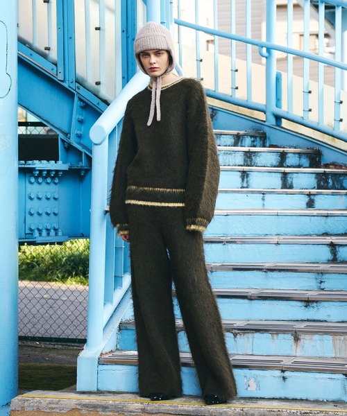 AKTE(アクテ)の「オーバードルマンニットプルオーバー(ニット/セーター・レディース・カーキ系/レオパード・FREE)」の8枚目の写真