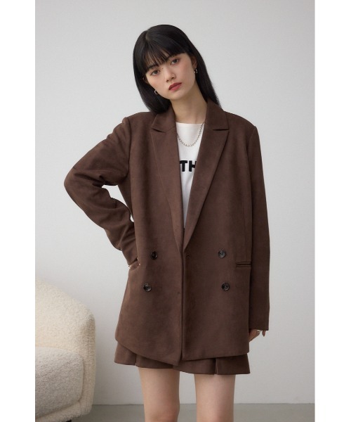アソートテーラードジャケット ブラウン系 AZUL by moussy（アズールバイマウジー）の「素材アソートテーラード