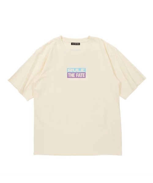 RULE THE FATE(ルールザフェイト)の「RTF BOX LOGO TEE/ボックスロゴTシャツ(Tシャツ/カットソー・メンズ・ブラック/ベージュ・2/1/0)」の1枚目の写真