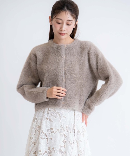 NOELA（ノエラ）の「シャギーニットジャケット（その他アウター・レディース・オフホワイト/ピンク/モカ・フリー）」の16枚目の写真