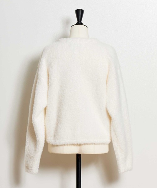 NOELA（ノエラ）の「シャギーニットジャケット（その他アウター・レディース・オフホワイト/ピンク/モカ・フリー）」の4枚目の写真