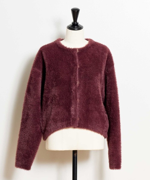 NOELA（ノエラ）の「シャギーニットジャケット（その他アウター・レディース・オフホワイト/ピンク/モカ・フリー）」の7枚目の写真