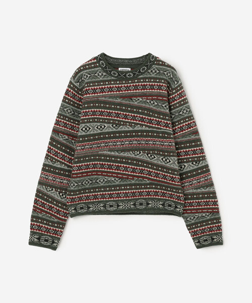 Coohem（コーヘン）の「COOHEM | クレイジーフェアアイル ニットプルオーバー WOMEN（ニット/セーター・レディース・ダークグリーン/グレー・F）」の2枚目の写真