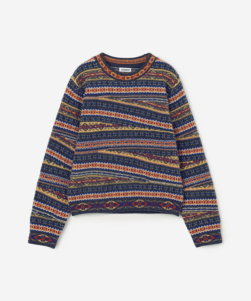 Coohem（コーヘン）の「COOHEM | クレイジーフェアアイル ニットプルオーバー WOMEN（ニット/セーター・レディース・ダークグリーン/グレー・F）」の3枚目の写真