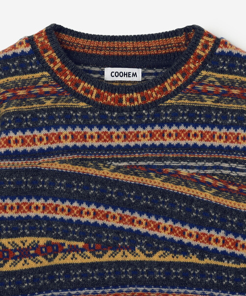 Coohem（コーヘン）の「COOHEM | クレイジーフェアアイル ニットプルオーバー WOMEN（ニット/セーター・レディース・ダークグリーン/グレー・F）」の5枚目の写真