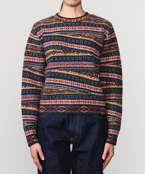 Coohem（コーヘン）の「COOHEM | クレイジーフェアアイル ニットプルオーバー WOMEN（ニット/セーター・レディース・ダークグリーン/グレー・F）」の8枚目の写真