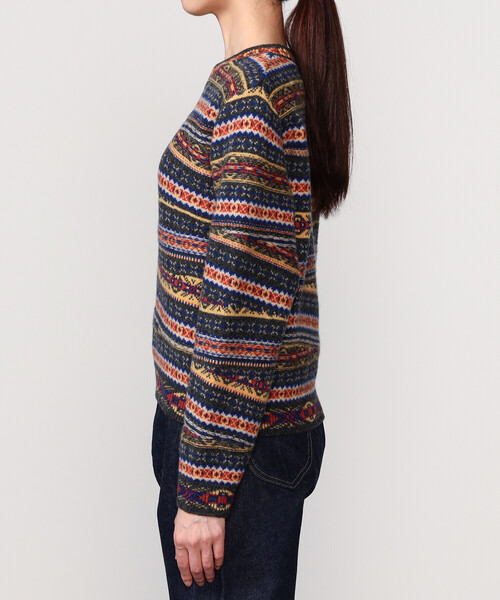 Coohem（コーヘン）の「COOHEM | クレイジーフェアアイル ニットプルオーバー WOMEN（ニット/セーター・レディース・ダークグリーン/グレー・F）」の9枚目の写真