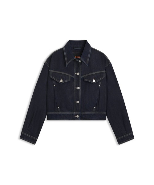 BOSS(ボス)の「【オンライン限定】レギュラーフィット トラッカージャケット リンスウォッシュデニム(デニムジャケット・レディース・ダークブルー・S/L/M/XS)」の5枚目の写真