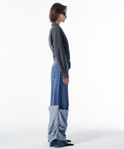 JOSE MOON(ジョゼムーン)の「HEM LAYERED DENIM PANTS/ヘムレイヤードデニムパンツ(デニムパンツ・レディース・ブルー・34/36/38)」の11枚目の写真