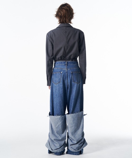JOSE MOON(ジョゼムーン)の「HEM LAYERED DENIM PANTS/ヘムレイヤードデニムパンツ(デニムパンツ・レディース・ブルー・34/36/38)」の10枚目の写真