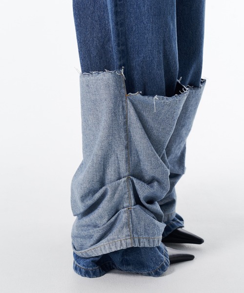 JOSE MOON(ジョゼムーン)の「HEM LAYERED DENIM PANTS/ヘムレイヤードデニムパンツ(デニムパンツ・レディース・ブルー・34/36/38)」の16枚目の写真