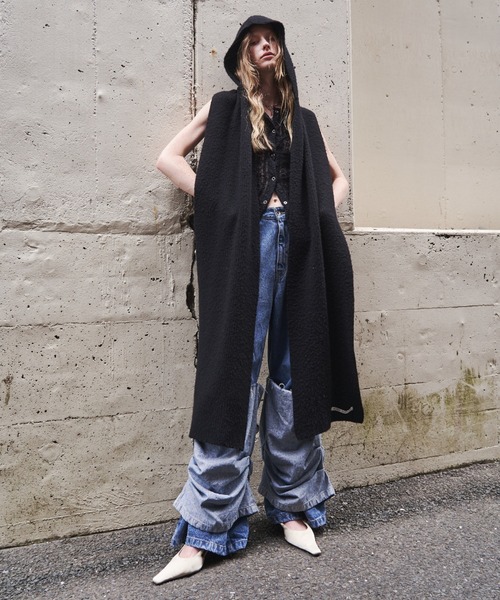JOSE MOON(ジョゼムーン)の「HEM LAYERED DENIM PANTS/ヘムレイヤードデニムパンツ(デニムパンツ・レディース・ブルー・34/36/38)」の18枚目の写真