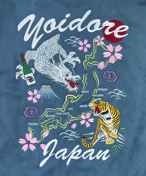 セール】【YOIDORE/酔いどれ】スカ刺繍 スエード クルーネック 