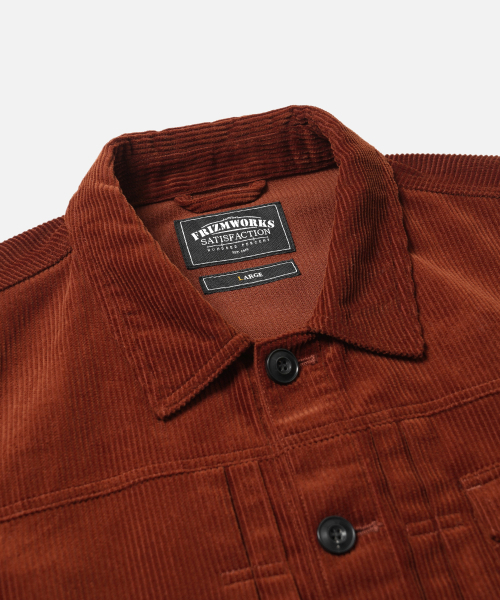 FRIZMWORKS（フリズムワークス）の「CORDUROY TRUCKER JACKET _ BRICK（デニムジャケット・メンズ・その他・MEDIUM/LARGE/X-LARGE）」の4枚目の写真