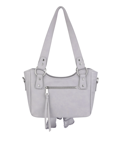セール】Laced Ribbon Leather Shoulder Bag (Light Purple