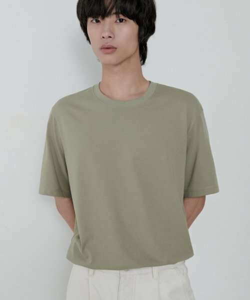 MUSINSA STANDARD（ムシンサスタンダード）の「[クールタンダード] ベーシッククルーネックTシャツ [セージ]（Tシャツ/カットソー・メンズ・その他・X-LARGE/XX-LARGE/SMALL/MEDIUM/LARGE）」の2枚目の写真