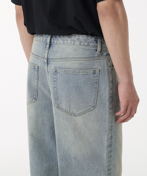 MUSINSA STANDARD（ムシンサスタンダード）の「ビッグブラシワイドデニムパンツ[イエロースカイブルー]（デニムパンツ・メンズ・その他・26/27/28/29/30/31/32/33/34/36/38/40/42）」の7枚目の写真