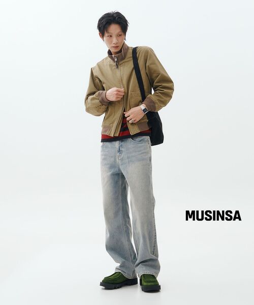 MUSINSA STANDARD（ムシンサスタンダード）の「ビッグブラシワイドデニムパンツ[イエロースカイブルー]（デニムパンツ・メンズ・その他・26/27/28/29/30/31/32/33/34/36/38/40/42）」の8枚目の写真