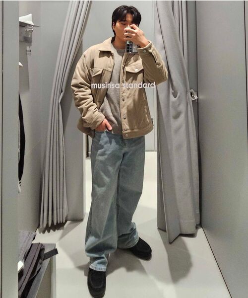 MUSINSA STANDARD（ムシンサスタンダード）の「ビッグブラシワイドデニムパンツ[イエロースカイブルー]（デニムパンツ・メンズ・その他・26/27/28/29/30/31/32/33/34/36/38/40/42）」の12枚目の写真