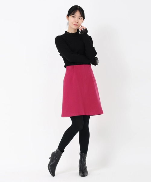 STRAWBERRY-FIELDS（ストロベリーフィールズ）の「ラムウールメルトン_ウールミニスカート（スカート・レディース・レッド系その他/ブラック/オフホワイト・2）」の10枚目の写真