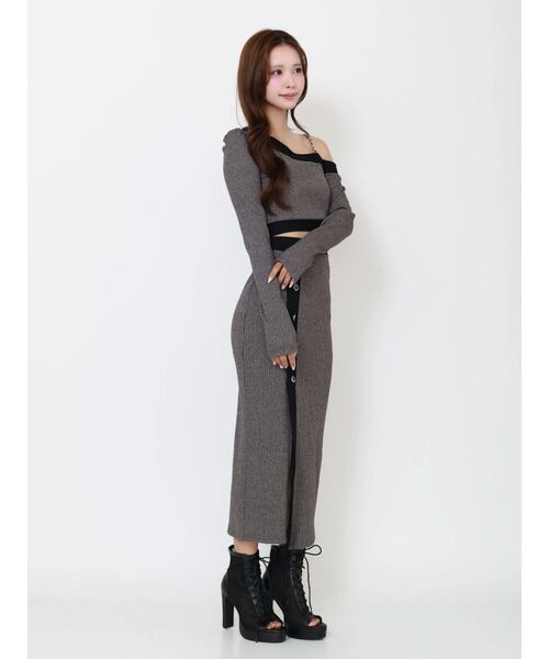 EATME（イートミー）の「【SETUP】バイカラーワンショルTOP（Tシャツ/カットソー・レディース・ピンク/グレー/ブラック・FREE）」の21枚目の写真