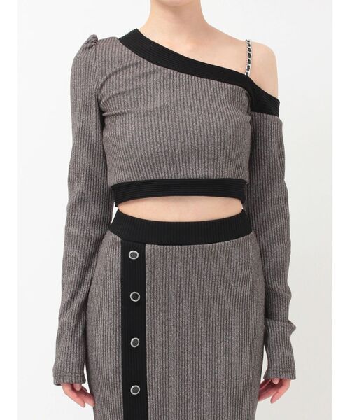 EATME（イートミー）の「【SETUP】バイカラーワンショルTOP（Tシャツ/カットソー・レディース・ピンク/グレー/ブラック・FREE）」の11枚目の写真