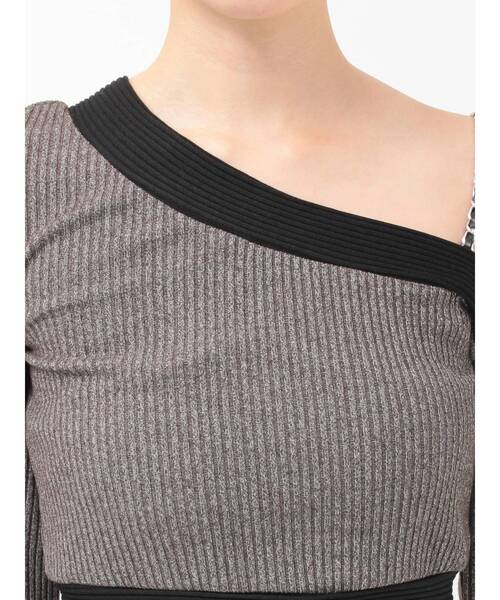 EATME（イートミー）の「【SETUP】バイカラーワンショルTOP（Tシャツ/カットソー・レディース・ピンク/グレー/ブラック・FREE）」の14枚目の写真