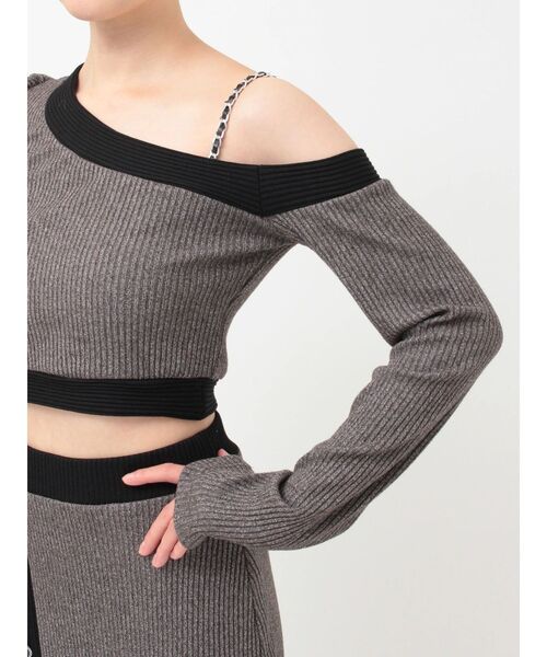 EATME（イートミー）の「【SETUP】バイカラーワンショルTOP（Tシャツ/カットソー・レディース・ピンク/グレー/ブラック・FREE）」の15枚目の写真