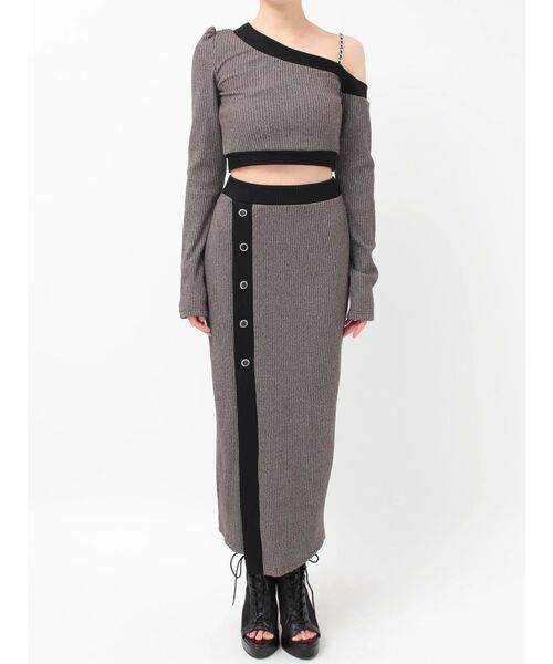 EATME（イートミー）の「【SETUP】バイカラーワンショルTOP（Tシャツ/カットソー・レディース・ピンク/グレー/ブラック・FREE）」の7枚目の写真