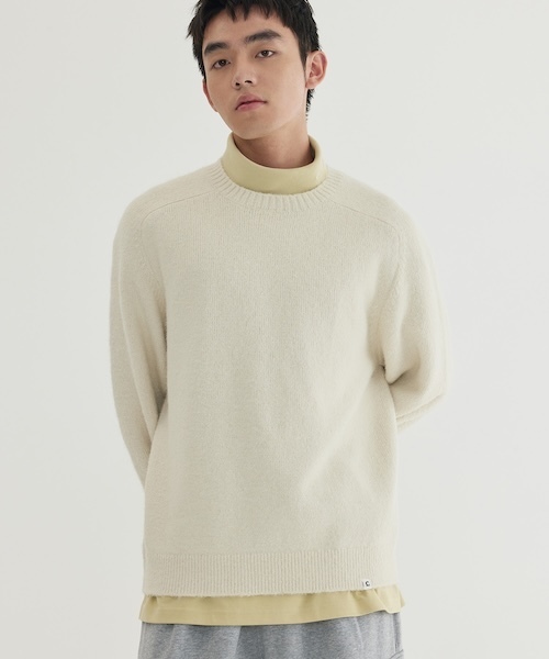 COVERNAT（カバーナット）の「HAIRY RAGLAN KNIT（ニット/セーター・メンズ・アイボリー/グリーン/ライトグレー・X-LARGE/LARGE/MEDIUM/SMALL/X-SMALL/XX-LARGE）」の4枚目の写真