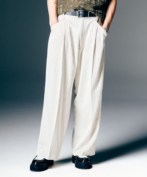 Stripe Jacquard Linen Pants / ストライプジャガードリネンパンツ