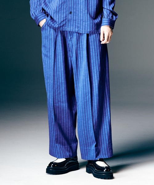 glamb（グラム）の「Stripe Jacquard Linen Pants / ストライプジャガードリネンパンツ（スラックス・メンズ・ホワイト/ブラック/ブルー・S/M/L）」の3枚目の写真