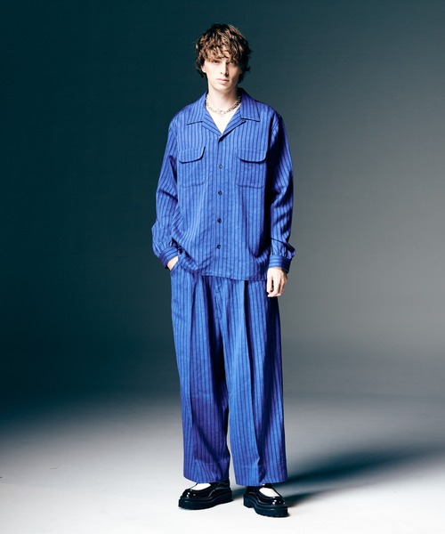 glamb（グラム）の「Stripe Jacquard Linen Pants / ストライプジャガードリネンパンツ（スラックス・メンズ・ホワイト/ブラック/ブルー・S/M/L）」の20枚目の写真