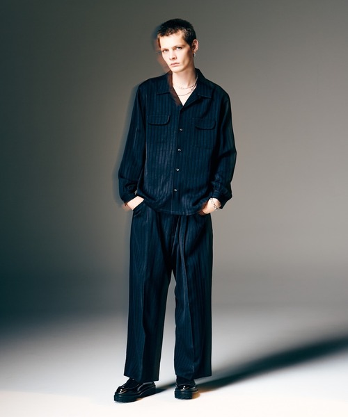 glamb（グラム）の「Stripe Jacquard Linen Pants / ストライプジャガードリネンパンツ（スラックス・メンズ・ホワイト/ブラック/ブルー・S/M/L）」の19枚目の写真