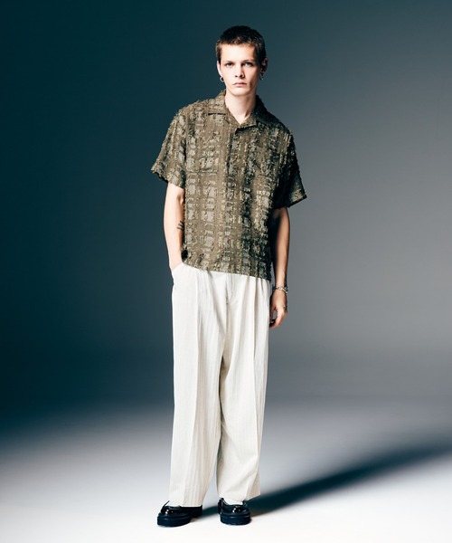 glamb（グラム）の「Stripe Jacquard Linen Pants / ストライプジャガードリネンパンツ（スラックス・メンズ・ホワイト/ブラック/ブルー・S/M/L）」の12枚目の写真