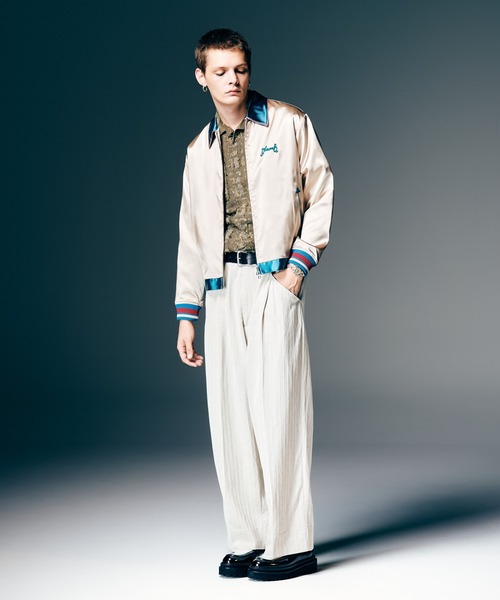glamb（グラム）の「Stripe Jacquard Linen Pants / ストライプジャガードリネンパンツ（スラックス・メンズ・ホワイト/ブラック/ブルー・S/M/L）」の16枚目の写真