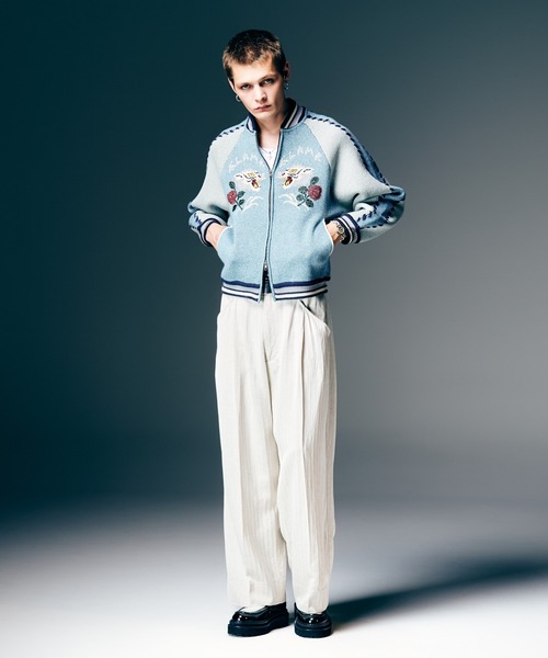 glamb（グラム）の「Stripe Jacquard Linen Pants / ストライプジャガードリネンパンツ（スラックス・メンズ・ホワイト/ブラック/ブルー・S/M/L）」の18枚目の写真