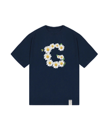 [ユニセックス]ビッグGフラワースマイル半袖Tシャツ_ネイビー