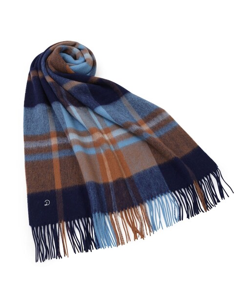 DRESSTERIOR（ドレステリア）の「ウールブレンドチェックストール（ストール/ショール・レディース・ライトオレンジ系1/ブルー系6・00）」の2枚目の写真