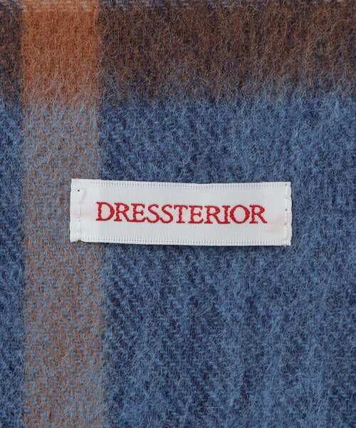 DRESSTERIOR（ドレステリア）の「ウールブレンドチェックストール（ストール/ショール・レディース・ライトオレンジ系1/ブルー系6・00）」の4枚目の写真