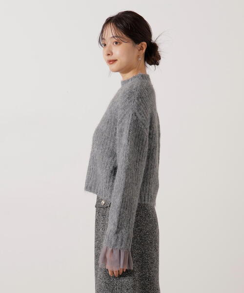 PROPORTION BODY DRESSING(プロポーションボディドレッシング)の「<ウォッシャブル>チュールスリーブボックスニット / 1216170004(ニット/セーター・レディース・グレー/ピンク/ホワイト系その他・FREE)」の17枚目の写真